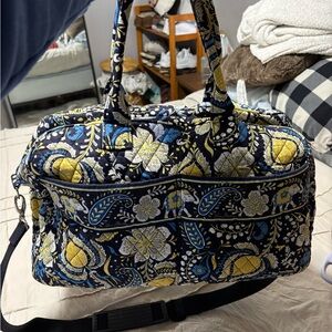 Vera Bradley Floral Paisley Elephant Quilted Bag - Blue and Yellow